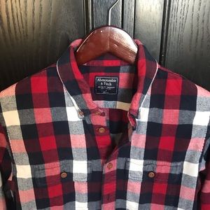 2 Shirts ALL 5* SELLER PAIR Plaid A&F shirts